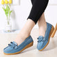 Beautiful Women Loafers Genuine Leather Flat Shoes - Slip On Female Moccasins Casual Dress Shoes (FS)