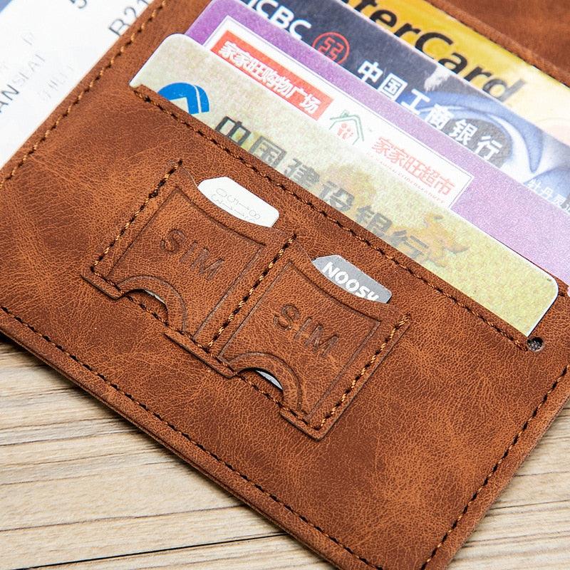 Great Card Holder Multi-Function Vintage ID Bank Card PU Leather Wallet - Case Travel Accessories (2U79)