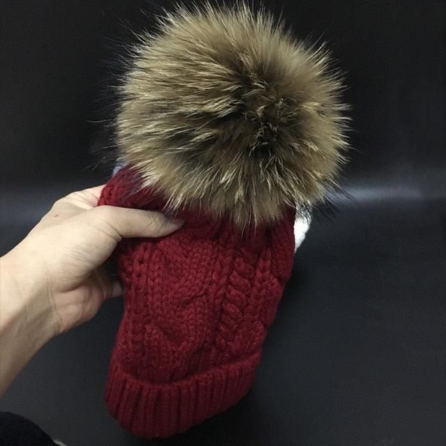 Amazing Women's Beanies - Winter Hats - 100% Raccoon Fur Hat (WH7)