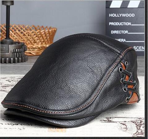 Hot Sell Good Quality Hats - Men's Genuine Leather Hat Cap (MA3)
