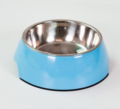 Stainless Steel Dog Bowl Food Double Melamine Pet Feeding (D71)(6W1)