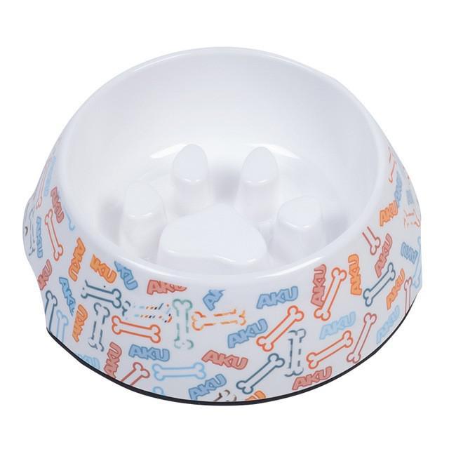 Stainless Steel Dog Bowl Food Double Melamine Pet Feeding (D71)(6W1)