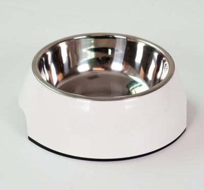 Stainless Steel Dog Bowl Food Double Melamine Pet Feeding (D71)(6W1)