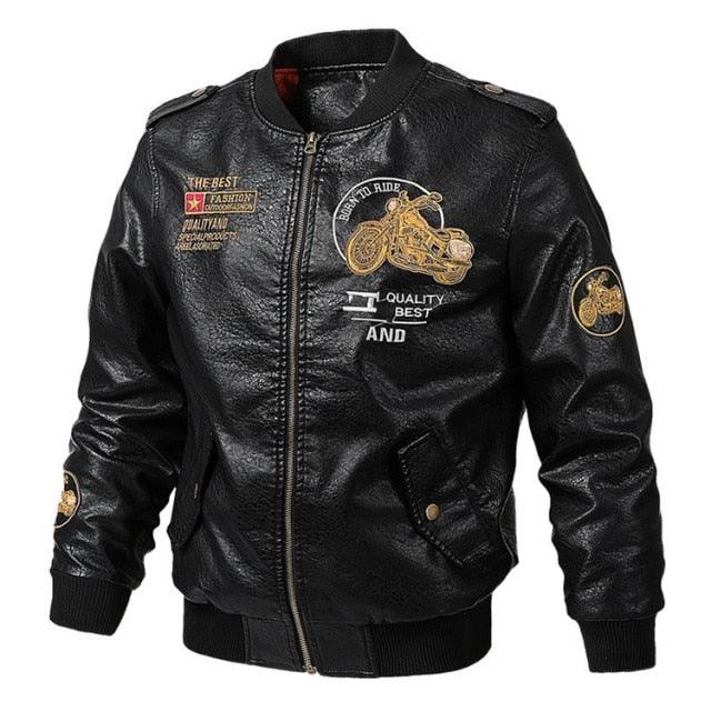 Great Men's Classical Jacket - Winter Skin Thick Leather Jacket - Autumn Zipper (TM3)(F100)