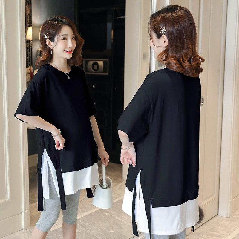 Maternity Summer Fashion Plus Size Loose Shirts - Pregnant Women Pregnancy Tops (Z1)