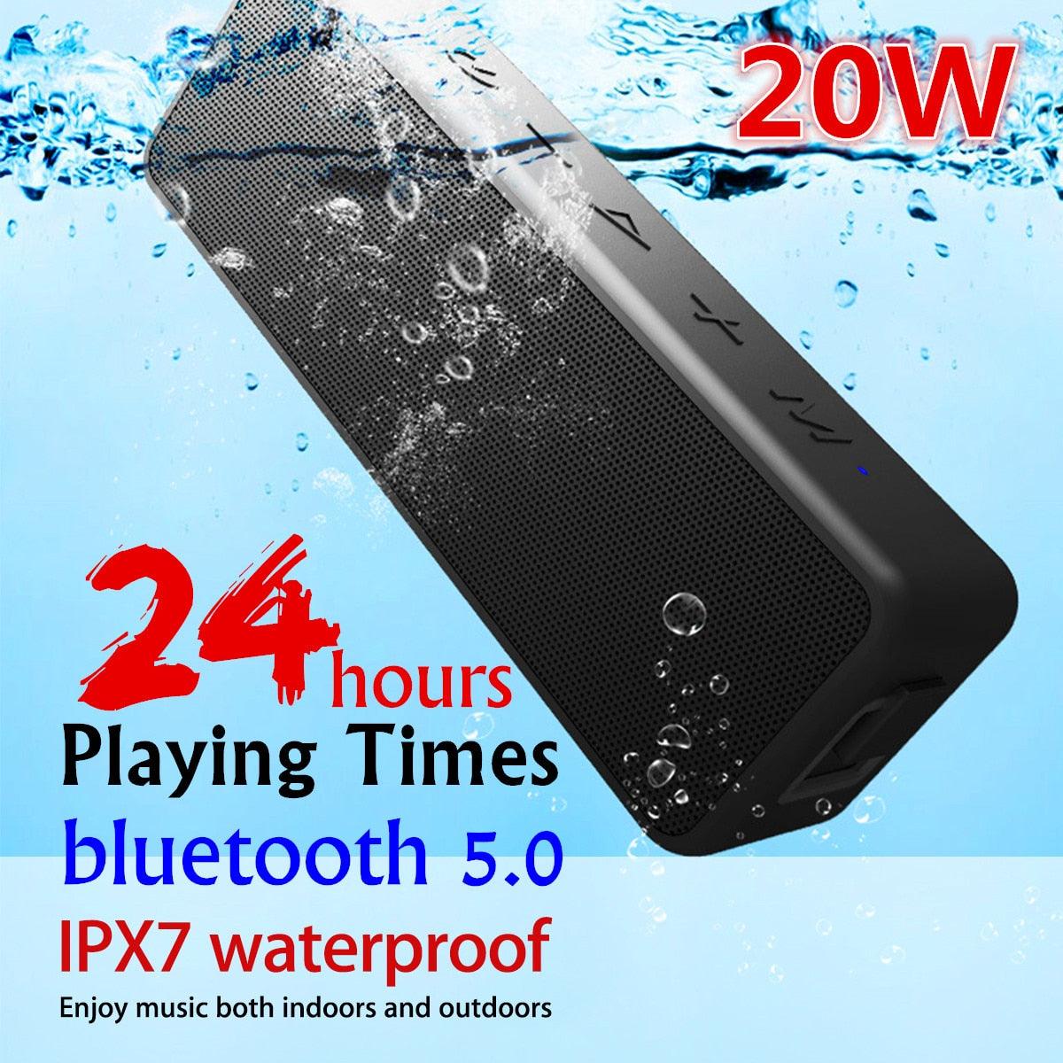 20W Portable bluetooth5.0 Wireless Speaker - Better Bass 24-Hour bluetooth Range IPX7 (HA3)(HA)(1U57)