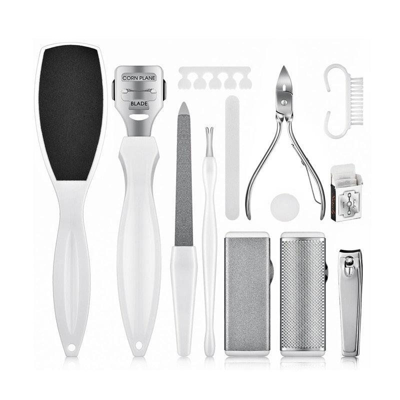 22Pcs/Set Nail Art Cuticle Scissors Cleaning Brush Dead Skin Pusher Fork Manicure Polish Remover Tools (N3)(1U85)