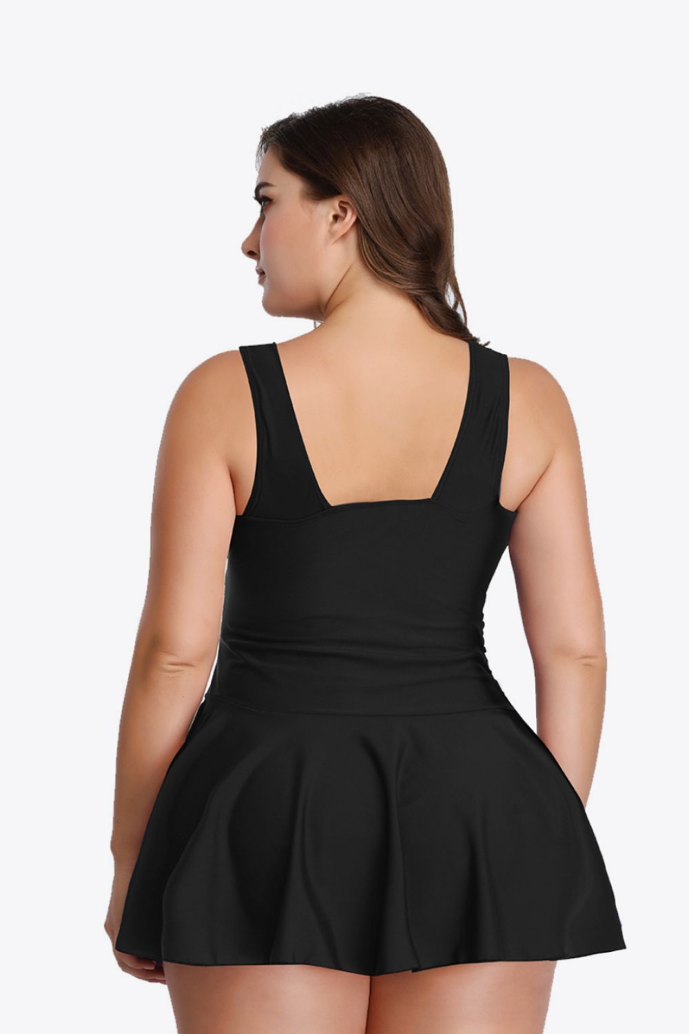 Plus Size Plunge Swim Dress (TB10D) T