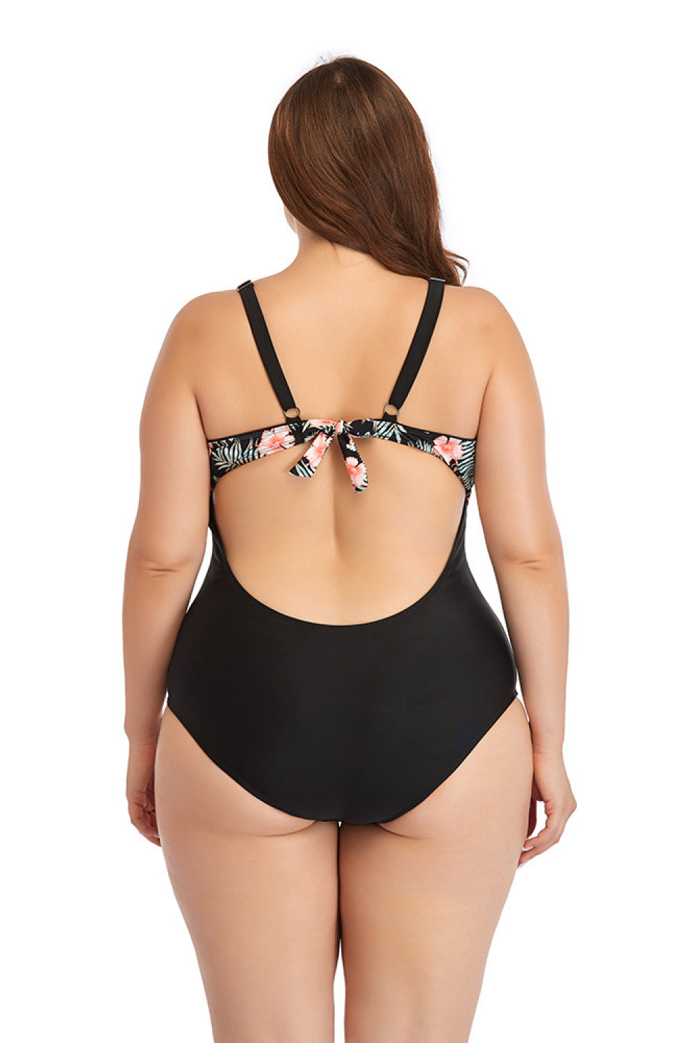 Floral Cutout Tie-Back One-Piece Swimsuit (TB10D) T
