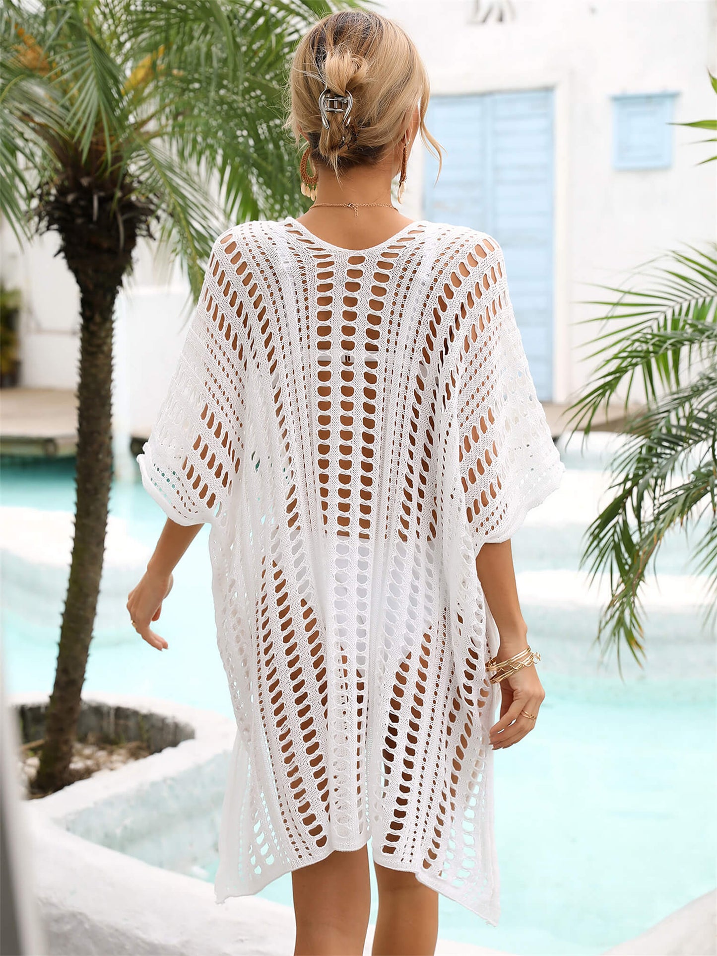 Side Slit Dolman Sleeve Cover-Up (TB11D) T