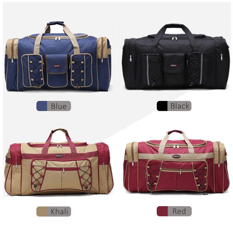 Thick Canvas Casual Duffle Bag - Waterproof Travel Bags - Long Strap Anti-scratch Multi-pocket Large Capacity Handbags (LT3)(F78)