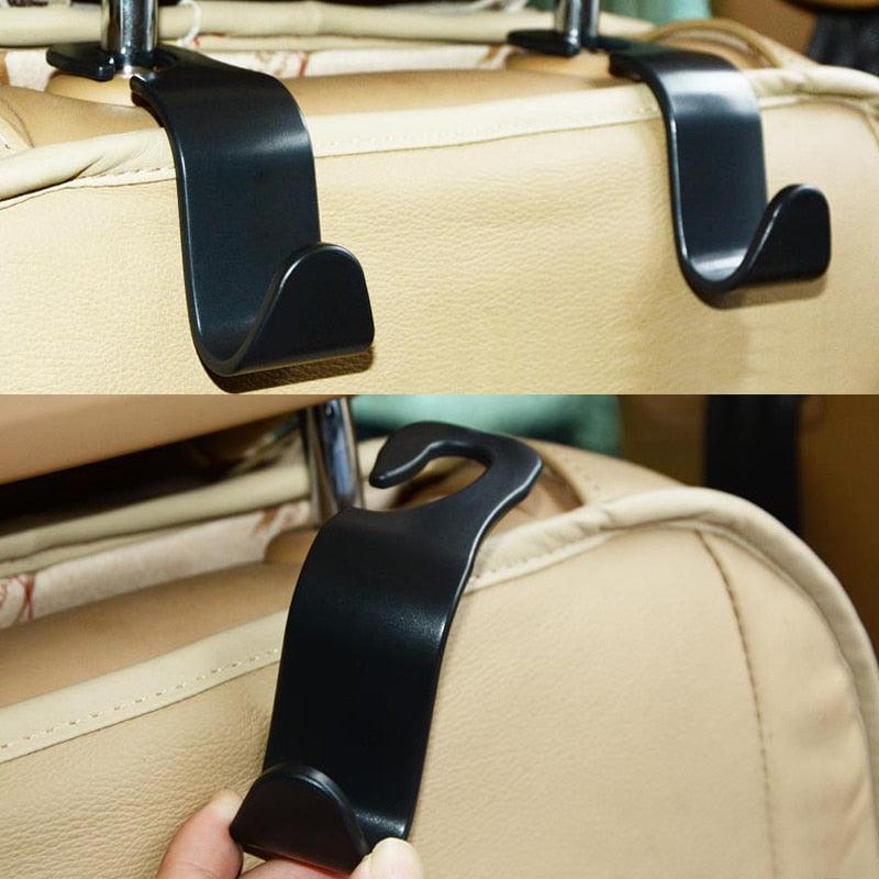 2pcs Clip Car Seat Back Hook Hanger Organizer - Universal Headrest Mount Storage Hooks Storage (1U89)