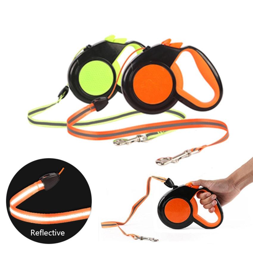 3/5/8M Durable Retractable Cat Dog Leash - Automatic Reflective Leashes - Nylon Extending Puppy Walking Running Leads (2U75)(2U70)