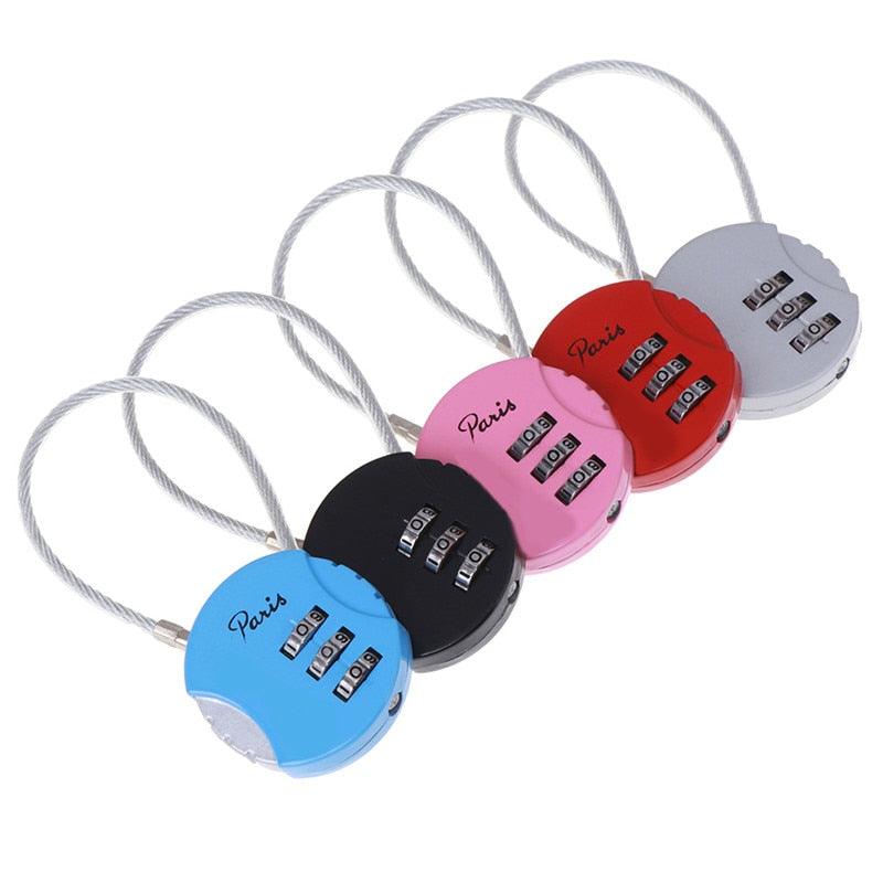 3 Dial Digit Password Combination Padlock Suitcase Luggage - Metal Code Lock Mini Coded Locks 3.7*9cm (2U104)