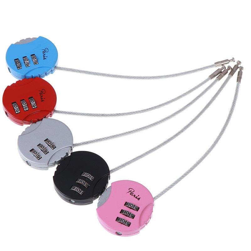 3 Dial Digit Password Combination Padlock Suitcase Luggage - Metal Code Lock Mini Coded Locks 3.7*9cm (2U104)