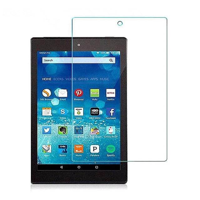 3 Fold Leather Stand Shell For Amazon Fire HD 8 Plus 2020 Cover For New Kindle Fire HD 8 2020 Case & Tempered Glass Film (D47)(TLC3)(TLC4)