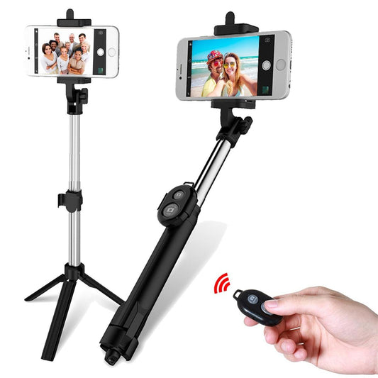3 In 1 Wireless Selfie Stick With BT Remote Shutter Extendable Monopod Foldable Tripod Self-Timer For Mobile Phone Live Photo (RS)(1U50)