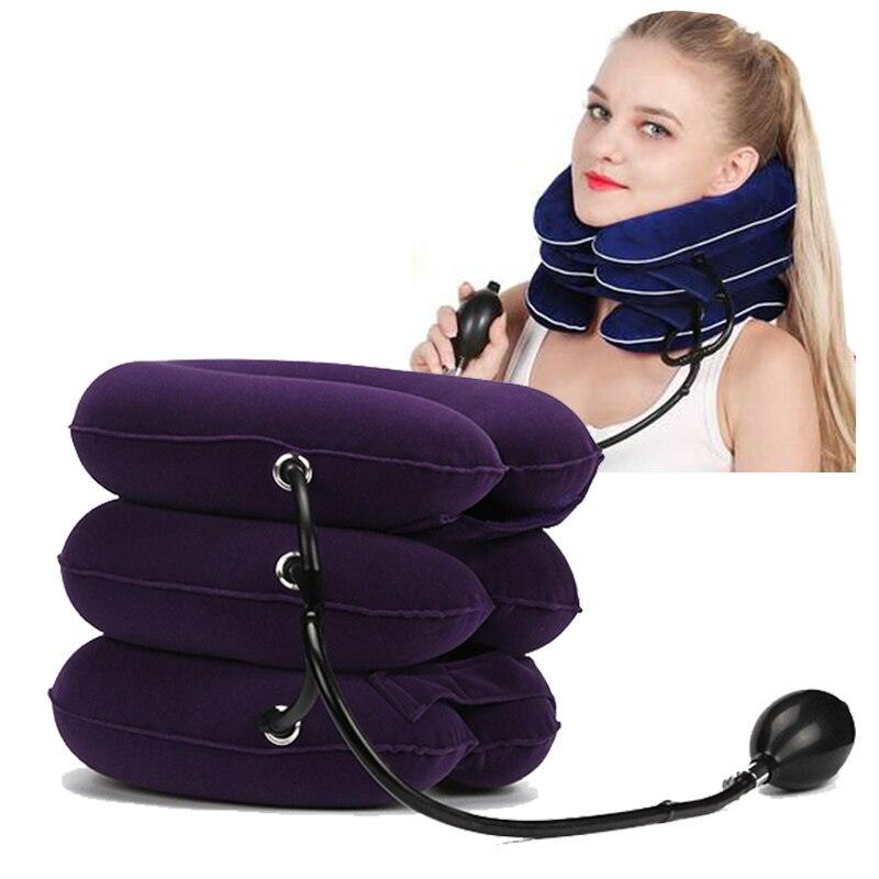 3 Layer Inflatable Air Cervical Neck Back - Pain Relief Neck Head Stretcher Pillow (D79)(6LT1)