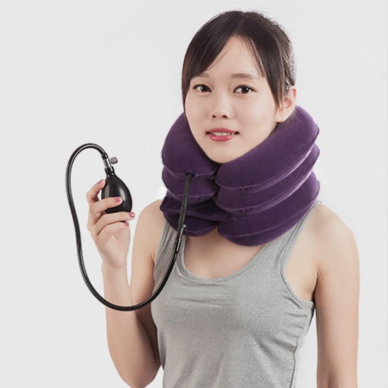 3 Layer Inflatable Air Cervical Neck Back - Pain Relief Neck Head Stretcher Pillow (D79)(6LT1)