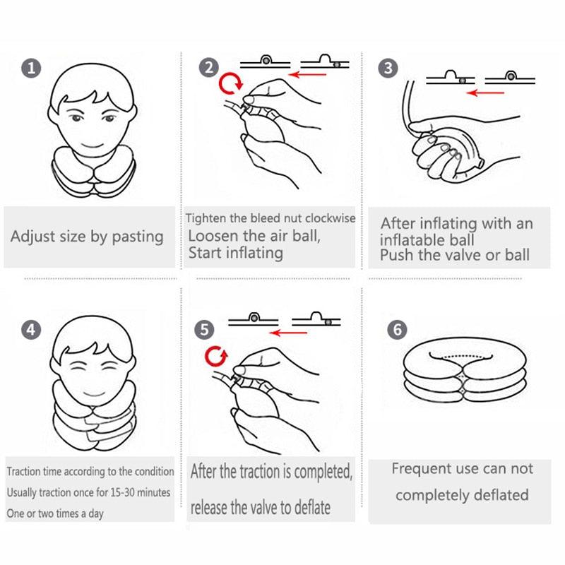 3 Layer Inflatable Air Cervical Neck Back - Pain Relief Neck Head Stretcher Pillow (D79)(6LT1)