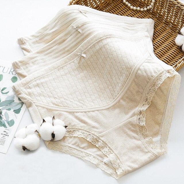 3 Pcs/Lot Cotton Maternity Underwear - Pregnancy High Waist Mother Short Panties - Women Briefs Clothing (5Z2)(7Z2)(F6)