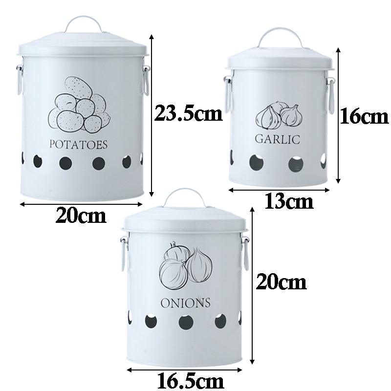 3 Pcs Storage Box Potatoes Onions Garlic Bin - Kitchen Food Container (AK9)(1U61)