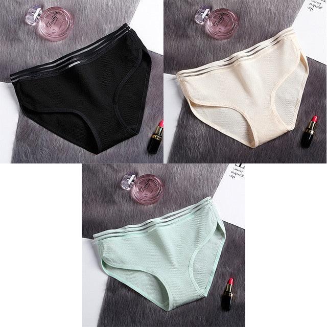 Great 3 Pcs Women's Underwear - Cotton Panties - Female Briefs Soft High Quality Underwear (TSP3)(TSP1)