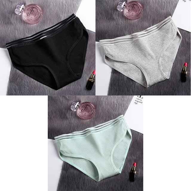 Great 3 Pcs Women's Underwear - Cotton Panties - Female Briefs Soft High Quality Underwear (TSP3)(TSP1)