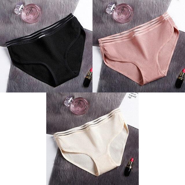 Great 3 Pcs Women's Underwear - Cotton Panties - Female Briefs Soft High Quality Underwear (TSP3)(TSP1)