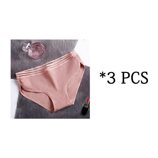 Great 3 Pcs Women's Underwear - Cotton Panties - Female Briefs Soft High Quality Underwear (TSP3)(TSP1)