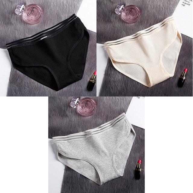 Great 3 Pcs Women's Underwear - Cotton Panties - Female Briefs Soft High Quality Underwear (TSP3)(TSP1)