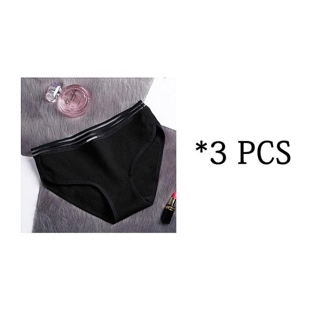 Great 3 Pcs Women's Underwear - Cotton Panties - Female Briefs Soft High Quality Underwear (TSP3)(TSP1)