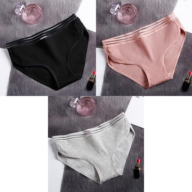 Great 3 Pcs Women's Underwear - Cotton Panties - Female Briefs Soft High Quality Underwear (TSP3)(TSP1)