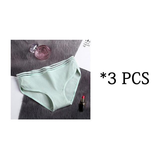 Great 3 Pcs Women's Underwear - Cotton Panties - Female Briefs Soft High Quality Underwear (TSP3)(TSP1)