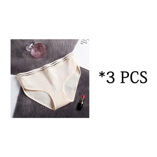Great 3 Pcs Women's Underwear - Cotton Panties - Female Briefs Soft High Quality Underwear (TSP3)(TSP1)