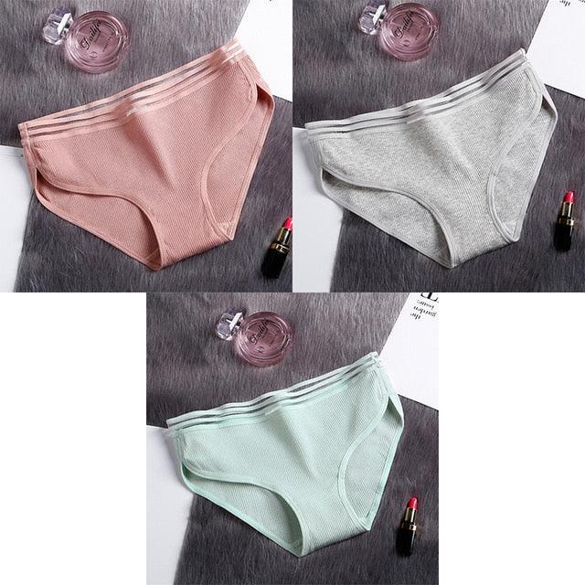 Great 3 Pcs Women's Underwear - Cotton Panties - Female Briefs Soft High Quality Underwear (TSP3)(TSP1)