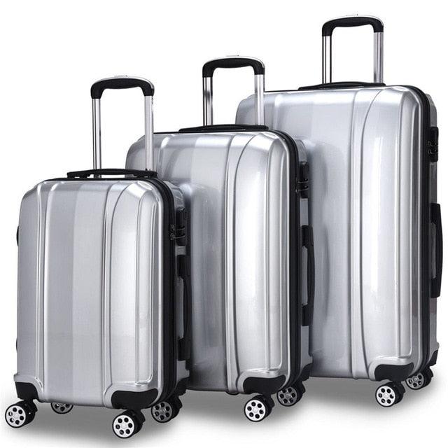 3 Piece Set 100% ABS Luggage Set - Traveling Luggage Bags with Wheels (1U78)(LT1)(LT2) (1U78)