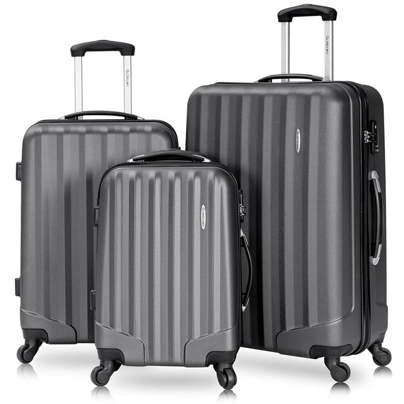 3 Piece Set - 100% ABS Suitcase Set - Carry on Travel Luggage With Spinner Wheels 20 24 28 inch (1U78)(LT1)(LT2)(1U78)(F78)
