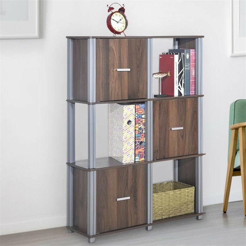 3 Tiers 6 Cubes Storage Cabinet Shelf Bookcase Durable and Sturdy MDF Board Stylish (FW5)(1U67)(F67)