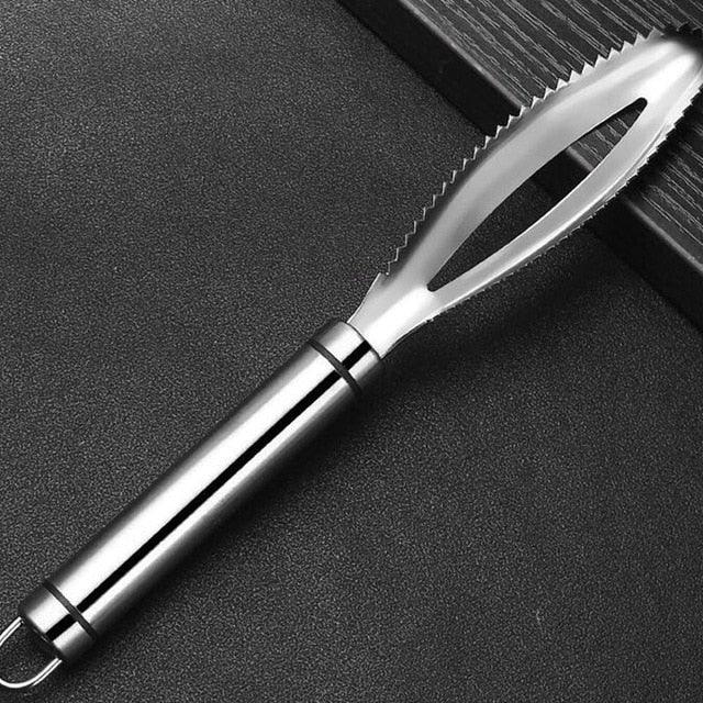 Stainless Steel Fish Scale Remover Planer Scraper - High Quality Utensils Manual Quick Kitchen Accessories (D61)(AK4)