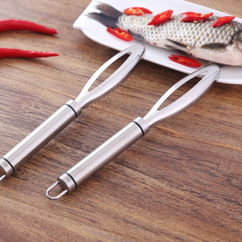 Stainless Steel Fish Scale Remover Planer Scraper - High Quality Utensils Manual Quick Kitchen Accessories (D61)(AK4)