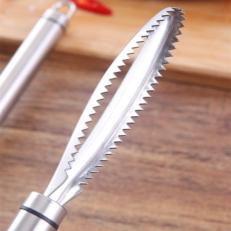 Stainless Steel Fish Scale Remover Planer Scraper - High Quality Utensils Manual Quick Kitchen Accessories (D61)(AK4)
