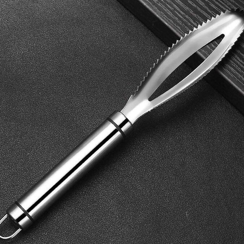 Stainless Steel Fish Scale Remover Planer Scraper - High Quality Utensils Manual Quick Kitchen Accessories (D61)(AK4)