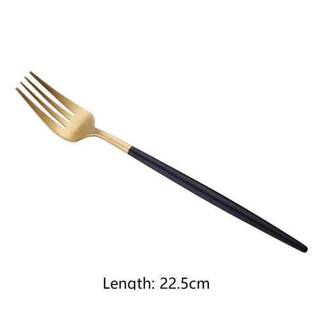 Stainless Steel Western Silverware Cutlery Set - Noble Fork Knife Dessert Dinnerware (AK6)