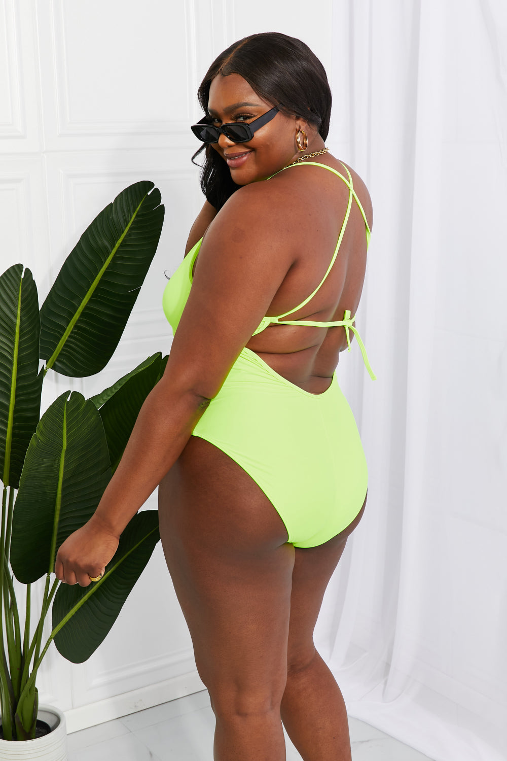 Marina West Swim High Tide One-Piece in Lemon-Lime (TB9D) T