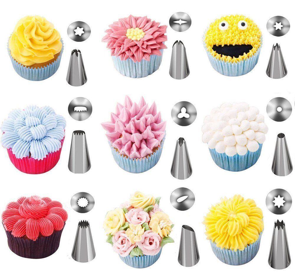 34 Piece Cake Decorating Kit Tips Icing Tip Set Tools - Pastry Bag Stainless Steel Cake Decorating Tools (AK2)(F61)