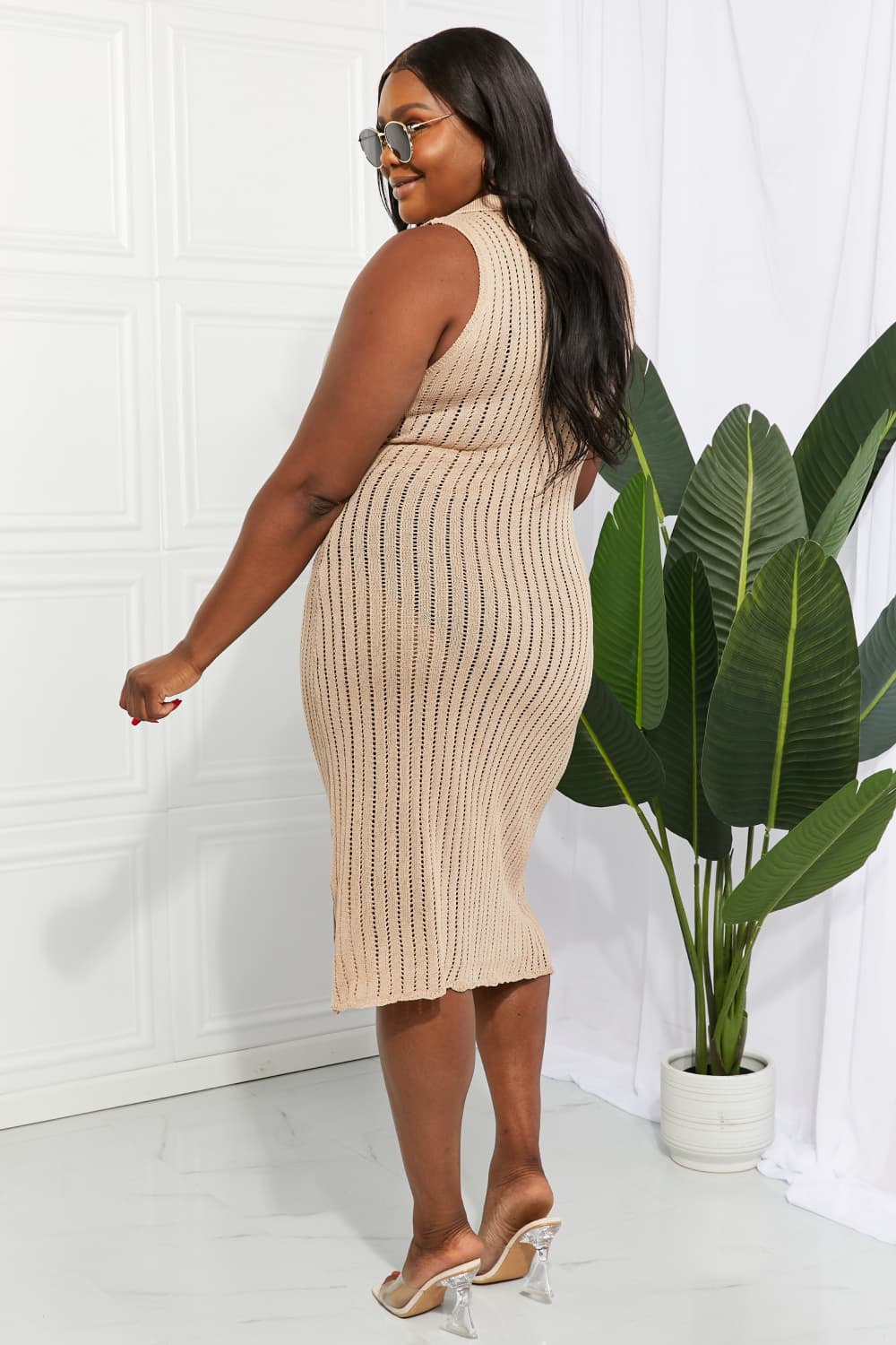 Openwork Johnny Collar Cover Up Dress (TB11D) T - Deals DejaVu