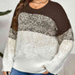 Plus Size Round Neck Long Sleeve Printed Sweater