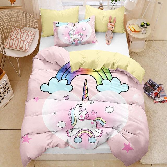 Fashion 3d digital unicorn printing Duvet Cover Sets 1 Quilt Cover + 1/2 Pillowcases (7BM)(8BM)