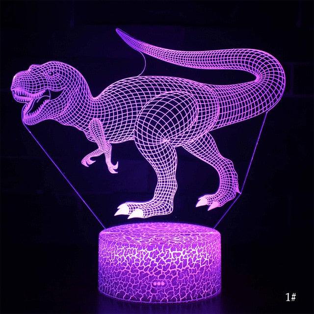 3D LED Night Light Lamp Dinosaur Series 16Color 3D Night light - Remote Control Table Lamps (LL4)1(1U58)